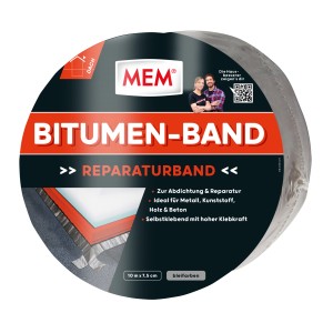 MEM Bitumen-Band Blei, 7,5cm x 10m, zur Bauabdichtung & Reparatur. Selbstklebend und aluverstärkt.