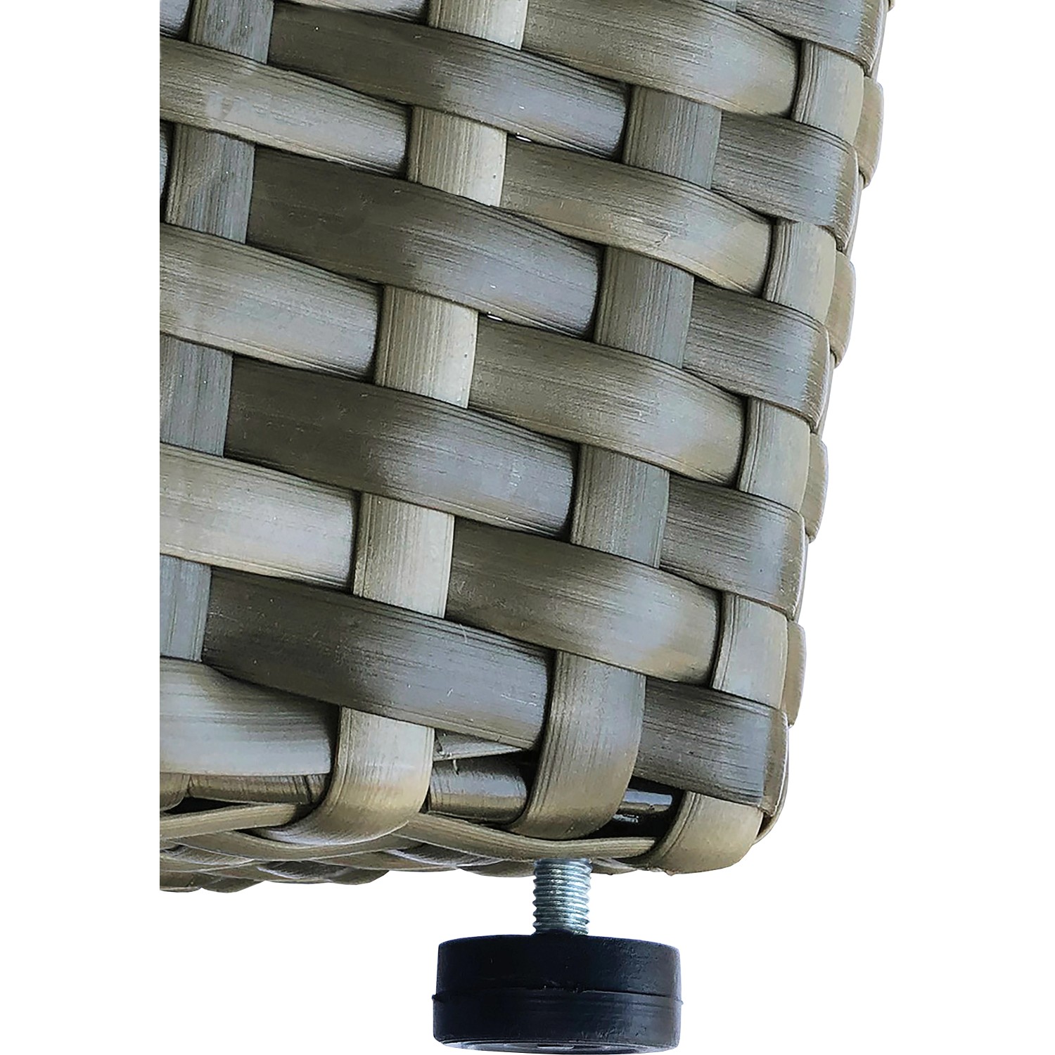 Detailaufnahme Pflanzsäule Shadow, 60cm hoch, Polyrattan-Flechtoptik mit Stellfuß.