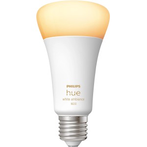 Philips Hue E27 LED Lampe, White Ambiance, 1600 lm, warmweißes Licht.