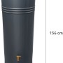 4rain AZURA Regentonne 340 l in Grau mit Pflanzschale und Auslaufhahn.