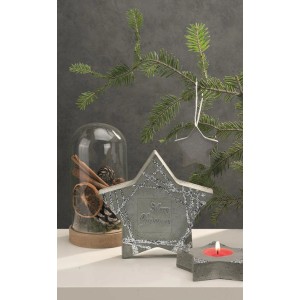 Glorex Reliefeinlage Merry Christmas für Beton, Gießmasse und Seife. Sternförmige Deko mit Schriftzug.