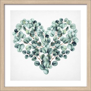 Bild mit Rahmen Anonymus Eucalyptus Heart 32,5 cm x 32,5 cm