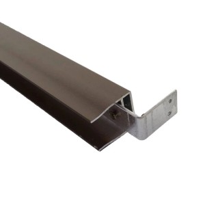 Abschluss-Set für WPC-Sichtschutz Savoie, Abschlussprofil und Windschutz Pfosten, braun, 90cm