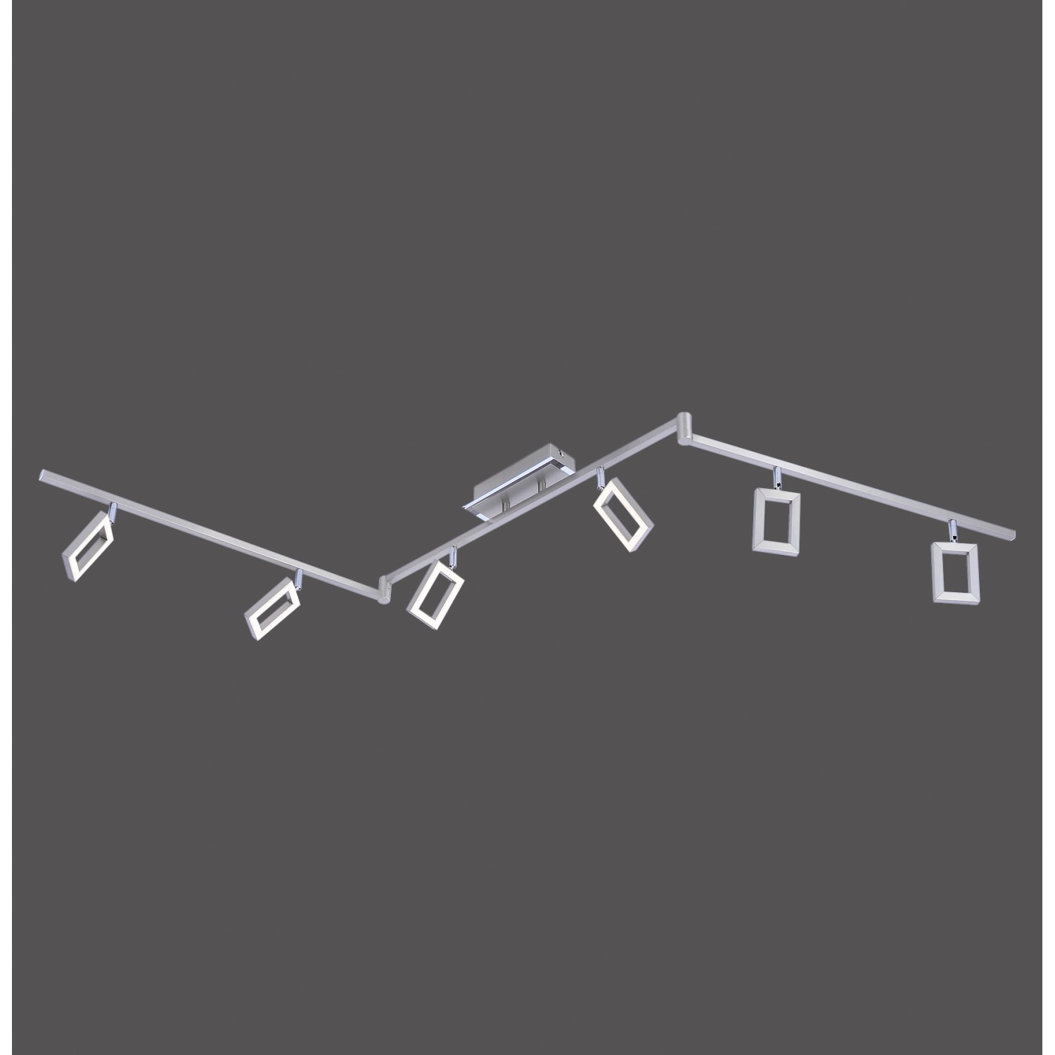 Moderner Paul Neuhaus LED-Spot Inigo mit 6 Leuchten aus Stahl, verstellbar.
