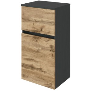 Held Möbel Unterschrank Bari, 40 cm, Wotaneiche/Graphitgrau, Bad-Hängeschrank mit Schublade.