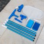 Steinbach Poolreinigungs-Set, 7-teilig: Kescher, Bürsten, Sauger, Thermometer und Teleskopstange für die Poolpflege.