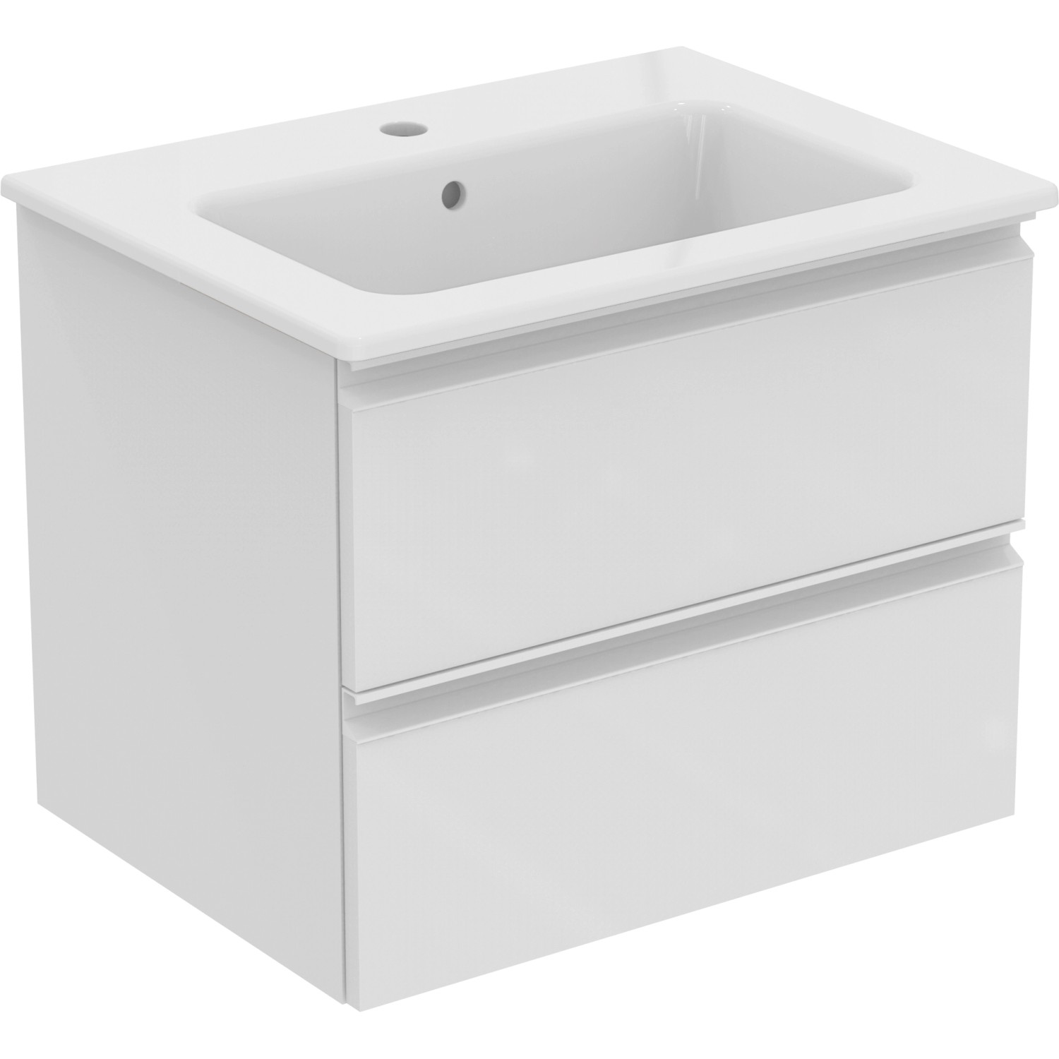 Ideal Standard Waschtisch-Paket Connect E, 60 cm, Weiß, mit Unterschrank und zwei Auszügen.