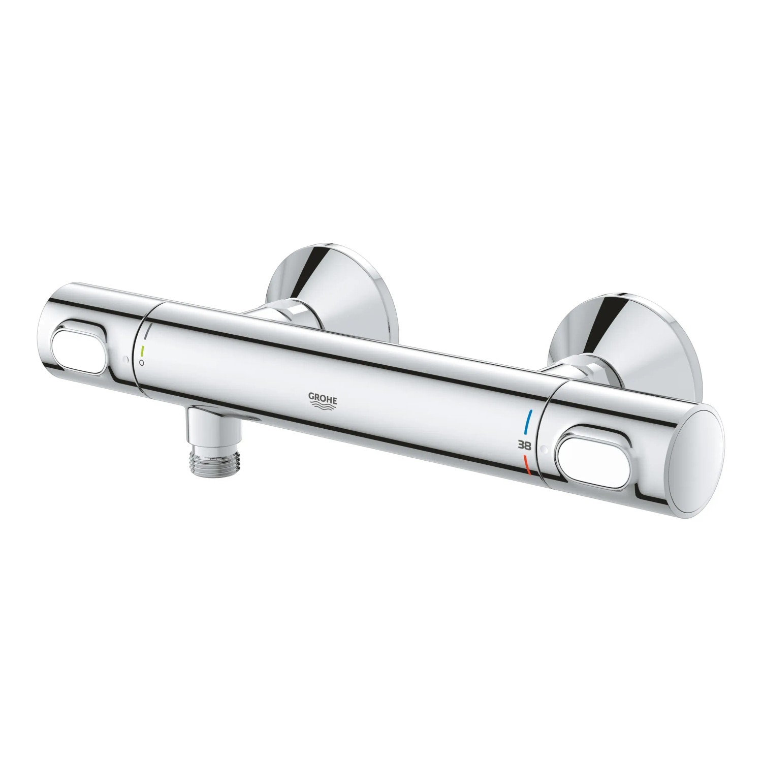 Grohe QuickFix Precision Flow Thermostat-Brausebatterie in Chrom, Aufputzmontage.