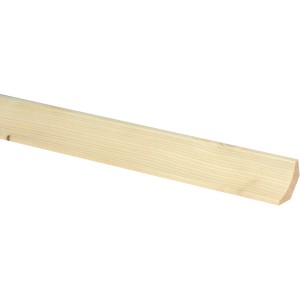 Helle Hohlkehlleiste aus Fichte (29x29x2400mm) zum Verkleiden von Innenkanten.