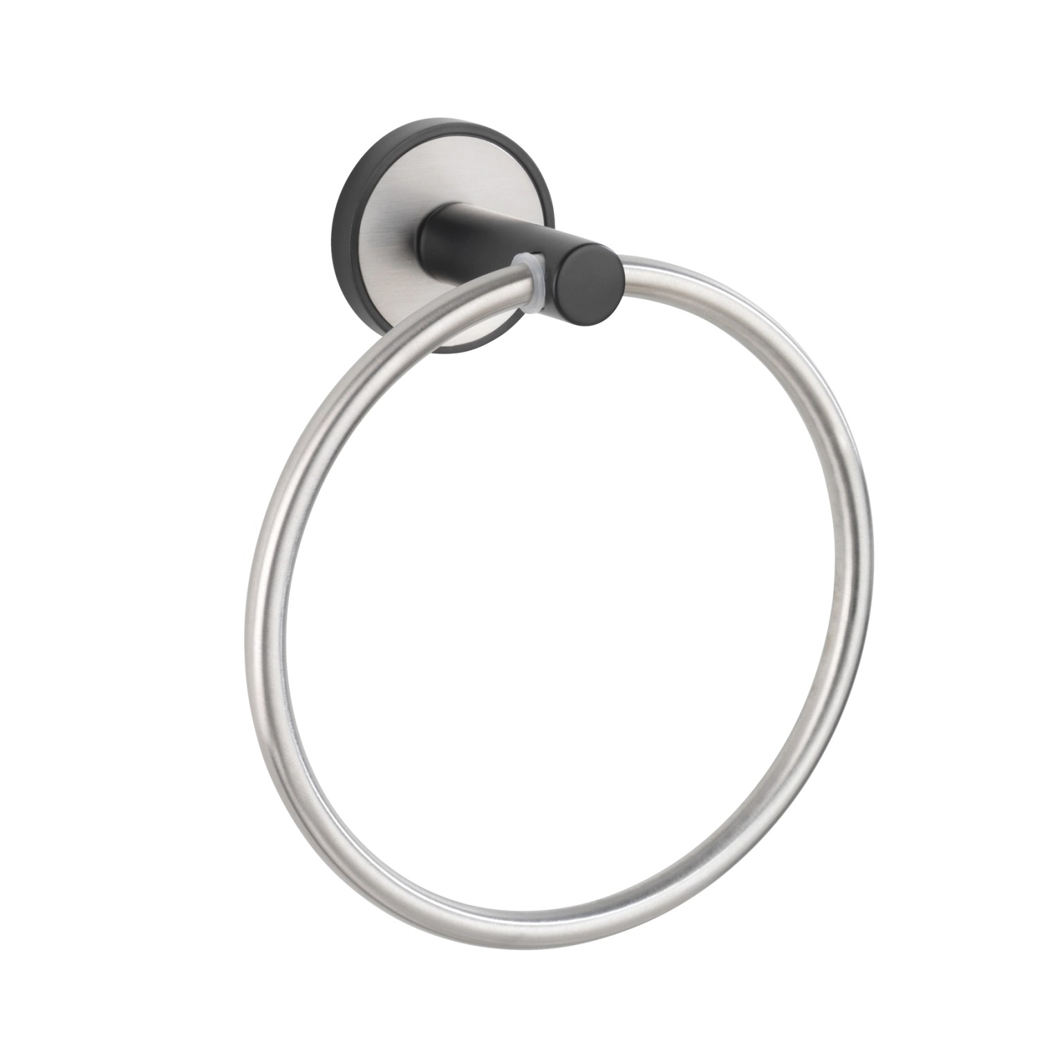 Wenko Handtuchring Udine aus Edelstahl, matt silber. Moderner Handtuchhalter zur Wandmontage.