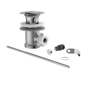 Kirchhoff Exzentergarnitur-Set für Waschtisch, 41,9 mm (1 1/4), Chrom. Komplettes Set mit Zugstange und Stopfen.