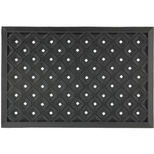 Schwarze Astra Gummimatte Dynamic, 45x75 cm, mit Rautenmuster für den Eingangsbereich.