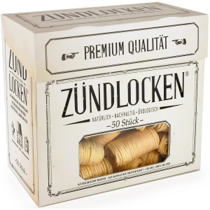 Zündlocken® 50 Premium Anzünder in Geschenkverpackung. Natürliche Grillanzünder im Karton.