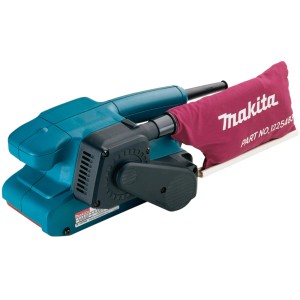 Makita 9911 Bandschleifer mit Staubbeutel, Schleifmaschine für bündiges Schleifen.