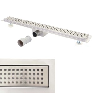 MCW Duschrinne D94b, 90cm, aus Edelstahl mit Siphon und Bodenablauf.
