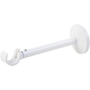 Weiße Wandhalterung für Gardinenstangen, 50x50x140 mm, zur Befestigung an der Wand.