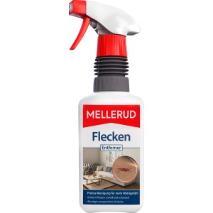 Mellerud Fleckenentferner 0,5 l Flasche mit Sprühkopf für textile Oberflächen.