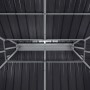 Innenansicht des Sojag Pavillon Olan 1014, schwarz, mit Dach aus Stahlblech und Aluminiumkonstruktion.