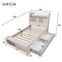 okwish Kinderbett 90x190cm mit Schubladen und Sitzbank Kinderzimmer Weiß ohne Matratze_5