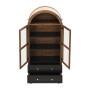 okwish Kommode mit Gewölbtem Glas Verstellbaren Regalen Wohnzimmer 70x38x165cm Schwarz_6