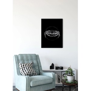 Komar Wandbild Crab Black, 30x40 cm, mit Krabben-Motiv im schwarzen Rahmen.