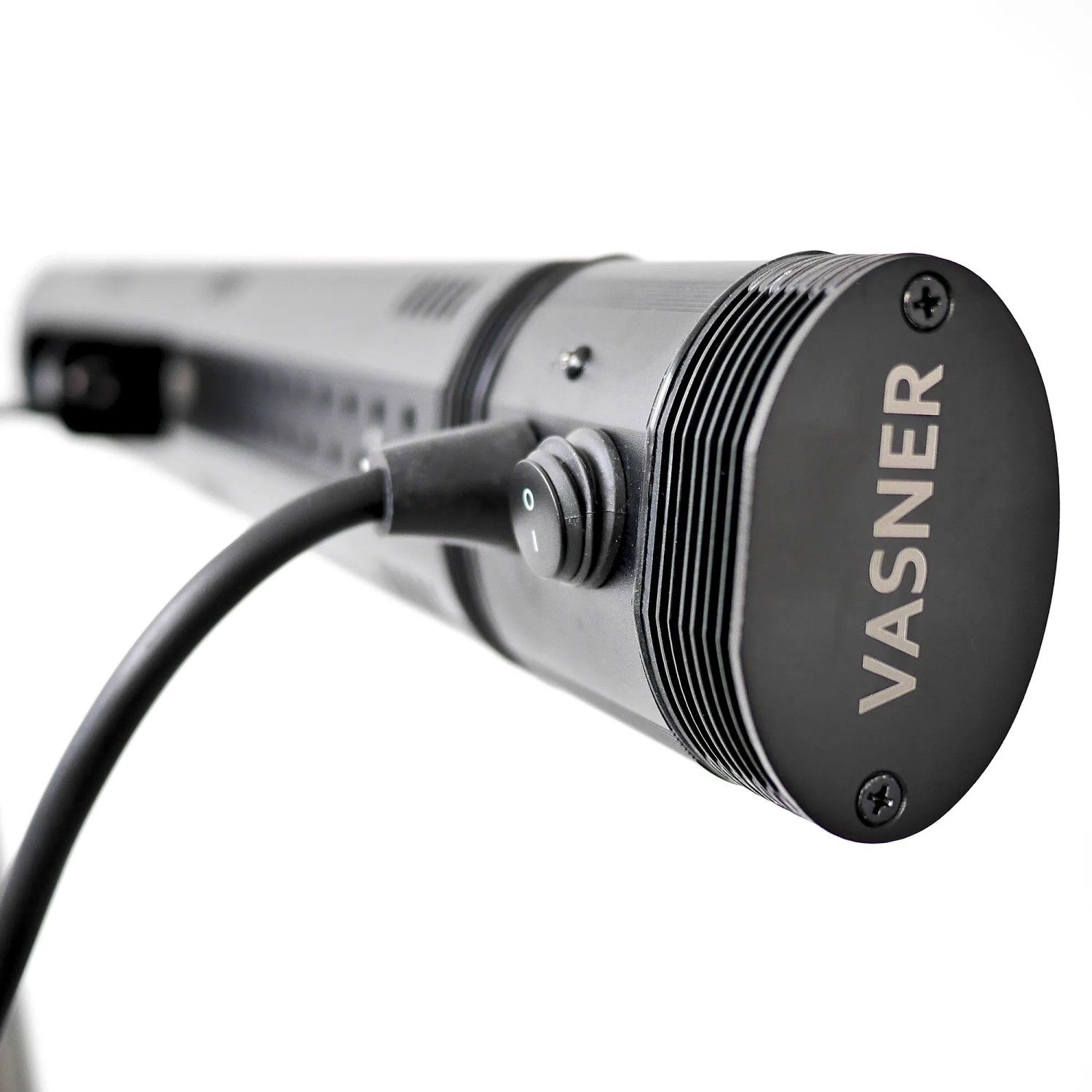 VASNER SlimLine X20 Infrarot-Heizstrahler, 2000W, schwarz, mit Schalter und Kabel.