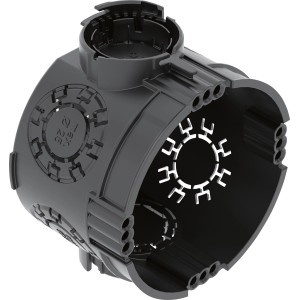 Schwarze Unterputz Gerätedose, 46mm tief, für Schalter und Taster Installation.