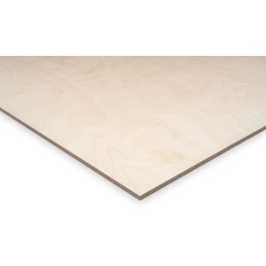 Multiplexplatte Birke, 300x150x0,65 cm, für Möbelbau & Regalböden. Helle, mehrschichtige Holzplatte.