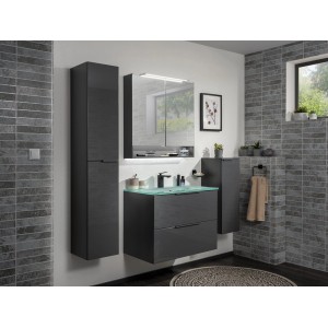 Fackelmann Handtuchring New York, schwarz, im modernen Badezimmer Ambiente.