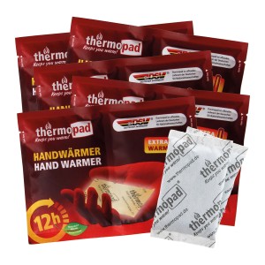 Thermopad Handwärmer, 5 Paar, für bis zu 12 Stunden warme Hände, ideal für Arbeitskleidung.