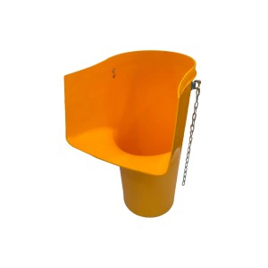 Haemmerlin Einfülltrichter für Schuttrutsche, gelber Kunststoff, mit Kette.