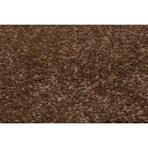 Brauner Teppichboden Bari als Meterware, 400 cm breit, Velours-Optik.