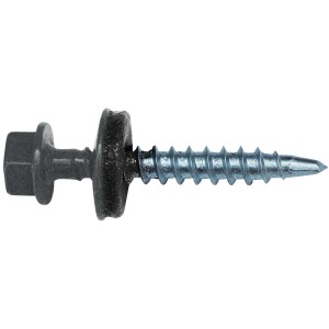 Verzinkte Schraube (Ø 4,8 mm x 35 mm) mit Dichtung für Dachbleche.