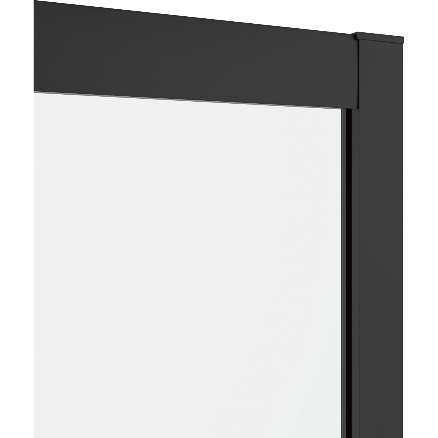 Detailaufnahme: Baliv Dusch-Schiebetür DUK-120.91T, 120 cm, schwarzer Rahmen, Klarglas.