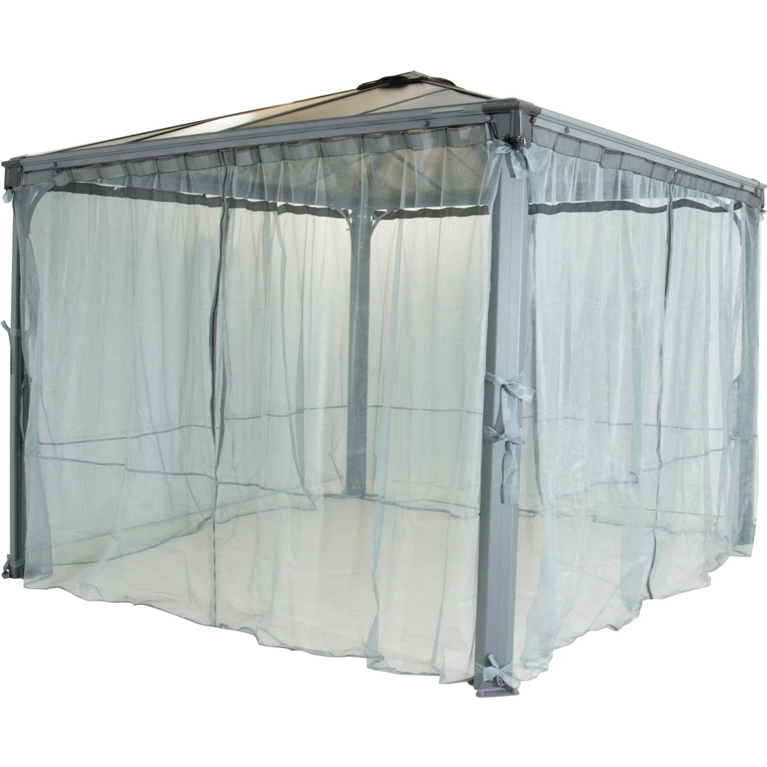 Palram Canopia Insektenschutznetz für Pavillon (3-4m), anthrazit. Schutz vor Mücken im Garten.