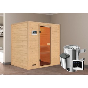Karibu Sauna Selena mit Ofen externe Stg.Natur