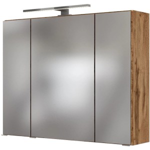 Held Möbel 3D-Spiegelschrank Bari 80 cm Wotaneiche