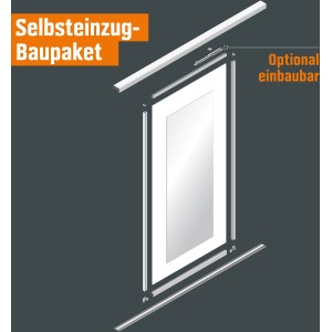 Selbsteinzug-Bausatz für Schiebetür-Baupakete, optional nachrüstbar für sanftes Schließen.
