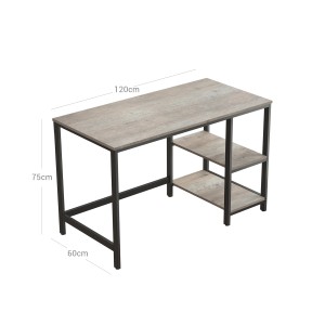 Vasagle Computertisch, schwarz, 120x60 cm mit 2 Ablagen. Schreibtisch für Büro und Homeoffice.
