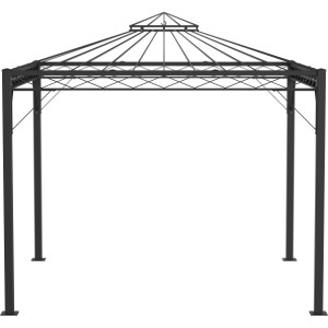 Eleo Pavillon Metall Trento 269 cm x 308 cm x 308 cm Pulverbeschichtet Schwarz
