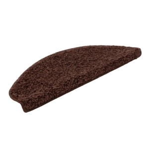 KARAT Shaggy Stufenmatte Barcelona Halbrund 23,5 x 65 cm Dunkelbraun
