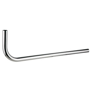 Kirchhoff Druckspülrohr, 90° Bogen, Stahl, 28x700x200mm, Chrom für WC-Anlagen.