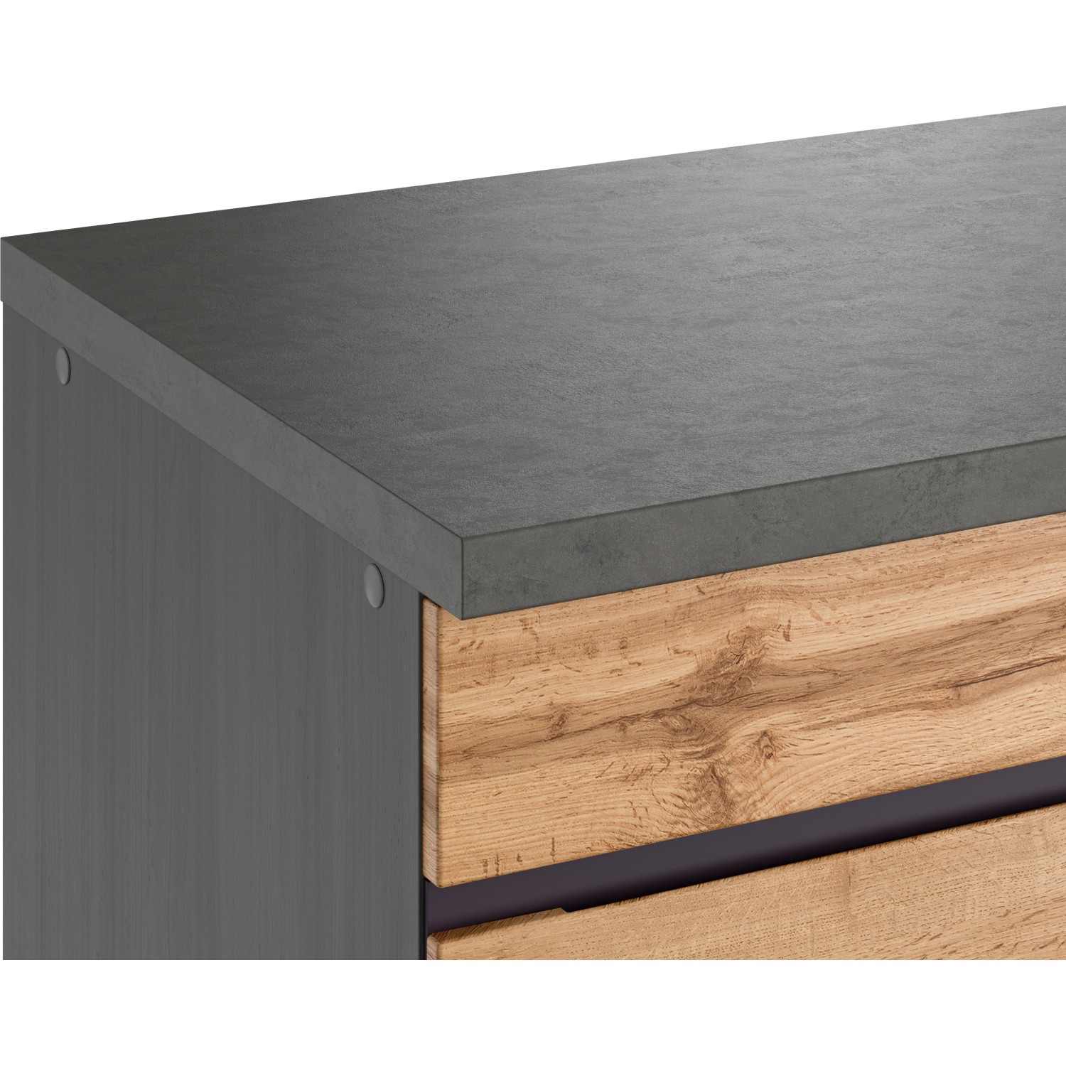 Held Möbel Küchen-Eckschrank Turin, 120 cm, Wotaneiche/Graphit, Detailansicht