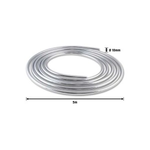 Chrom-Kupferrohrring, Ø 10 mm, 5 m lang, für Sanitärinstallationen.