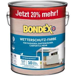 Bondex Wetterschutz-Farbe RAL 7038 Achatgrau - 3 l ausreichend für ca. 27 m²
