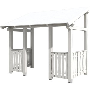 Skan Holz Haustür-Vordach Paderborn 8 Weiß lasiert 336 cm x 202 cm