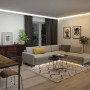 Wohnzimmer mit Paulmann LED-Strip MaxLED 1000 für indirekte Beleuchtung.