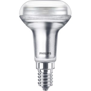 Philips LED Reflektorlampe E14, 2,8W, R50, 210 Lumen, 8,4x5cm. Warmweißes Licht für Wohnräume.