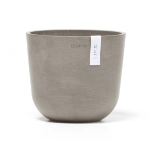 Ecopots Pflanztopf Oslo Mini, braungrau, 19x16,5cm. Skandinavisches Design für Innen- und Außenbereiche.