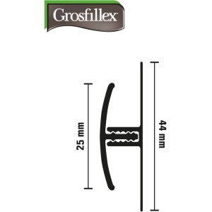 Grosfillex Verbindungsprofil, klippbar, weiß, für Paneele 8-10 mm, Querschnitt.